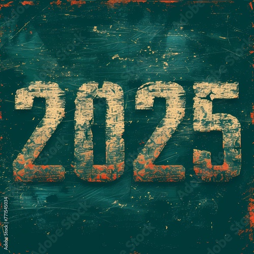 **"2025" texted on a flat emerald background