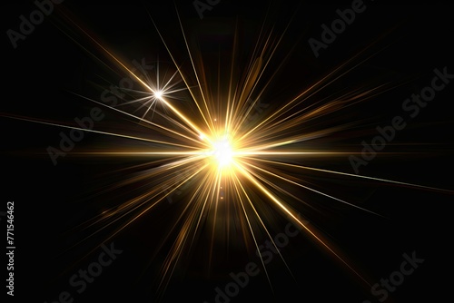 Beautiful Light Flare Isolated On Black