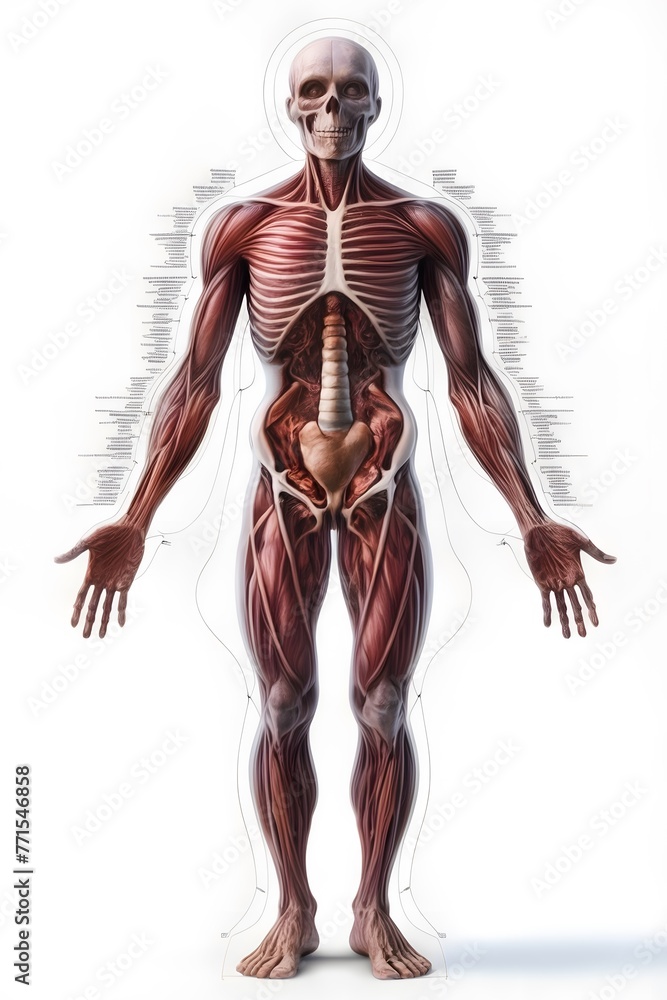 full human anatomy on white background full human anatomy on white background