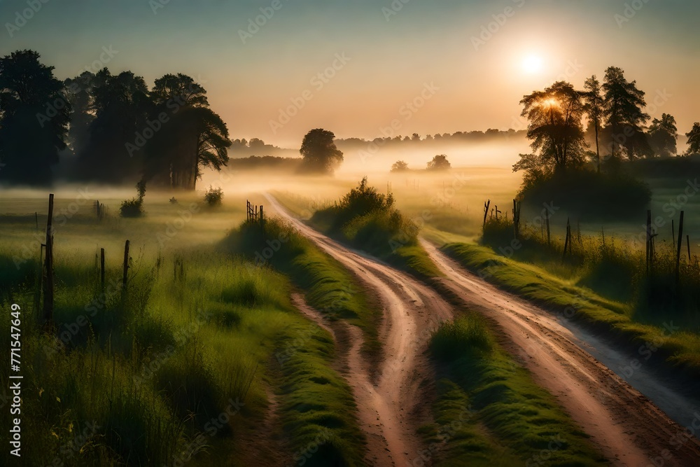 Obraz premium sunrise over the river