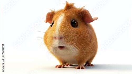 A cute and cuddly guinea pig with big eyes and a fluffy coat is looking at the camera with a curious expression.