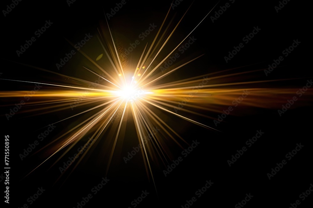 Fototapeta premium Sunlight Special Lens Flare Light Effect Isolated On black
