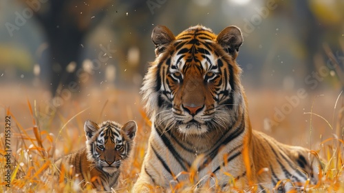 Bengal tiger with cubs