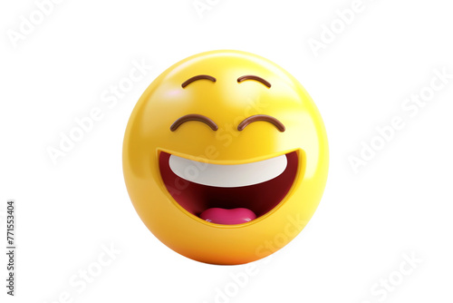 3D Vector 3D Emoji Laughing Or Happy Isolated On transparent