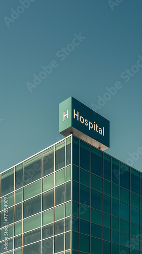 Hospital facade - Hospital sign - Emergency (ID: 771554009)