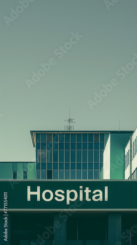 sign in the city - Hospital facade - Hospital sign - Emergency (ID: 771554011)