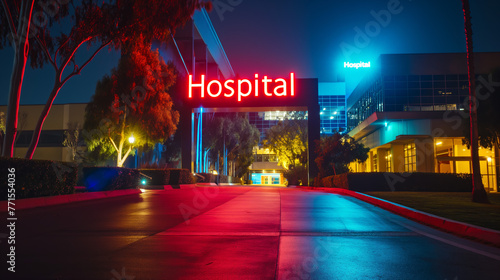 city - Hospital facade - Hospital sign - Emergency