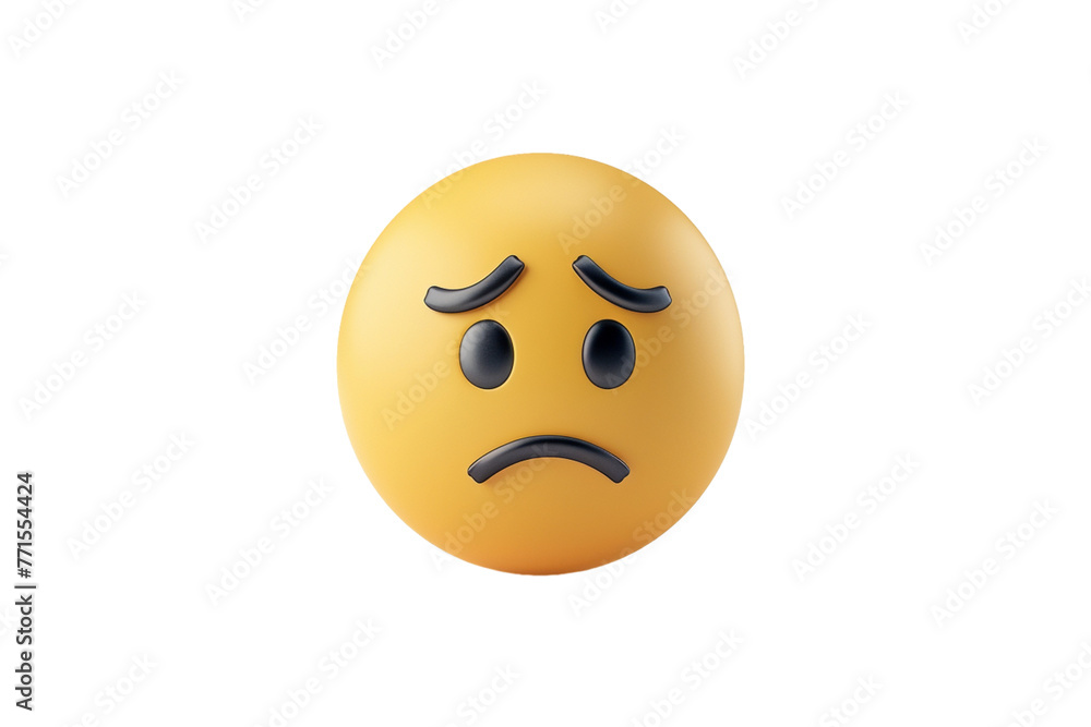 Vector 3D Emoji Sad Isolated On transparent Vector 3D Emoji Sad Isolated On transparent