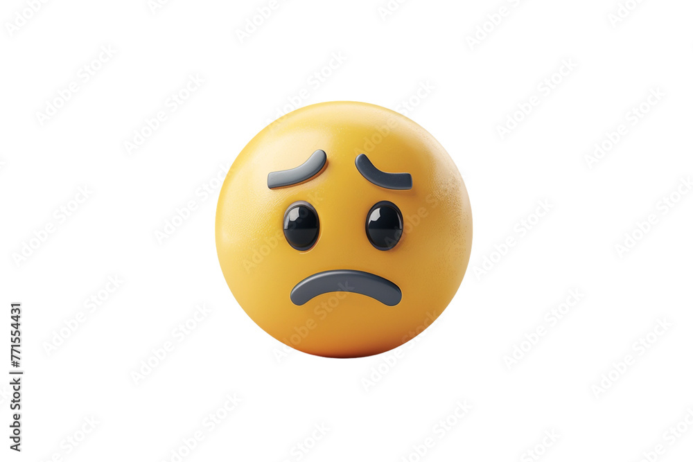 Vector 3D Emoji Sad Isolated On transparent Vector 3D Emoji Sad Isolated On transparent