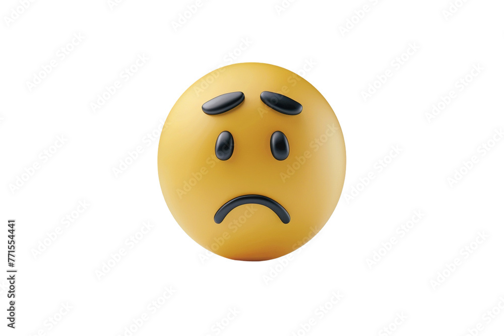 Fototapeta premium Vector 3D Emoji Sad Isolated On transparent