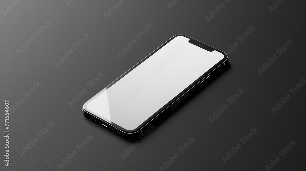 Sleek smartphone with a vibrant white screen minimal shadows Sleek smartphone with a vibrant white screen minimal shadows