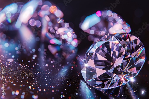 Sparkling Dimensions: Hyper-Realistic Diamond Variations on Black