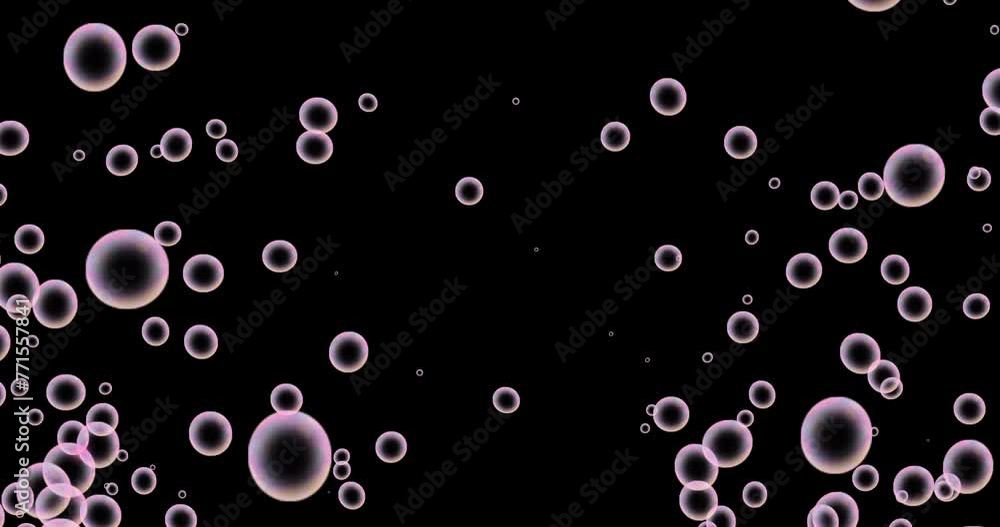 Particle background animation material with pink round soap bubbles (bubbles) floating (Background transparent) with alpha channel. ピンク色の丸いシャボン玉(泡)が浮かび上がるパーティクル背景アニメーション素材(背景透明) アルファ チャネル付 Particle background animation material with pink round soap bubbles (bubbles) floating (Background transparent) with alpha channel. ピンク色の丸いシャボン玉(泡)が浮かび上がるパーティクル背景アニメーション素材(背景透明) アルファ チャネル付