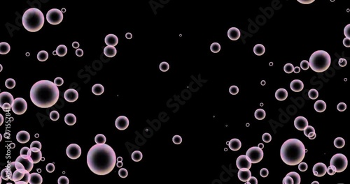 Particle background animation material with pink round soap bubbles (bubbles) floating (Background transparent) with alpha channel. ピンク色の丸いシャボン玉（泡）が浮かび上がるパーティクル背景アニメーション素材(背景透明) アルファ チャネル付