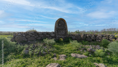 domus de janas and necropolis of santu pedru ancient nuragic tombs in alghero north sardinia photo