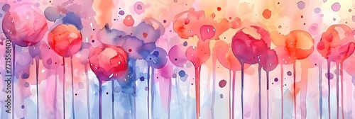Vibrant Watercolor Splash of Expressive and Fluid Abstract Artwork