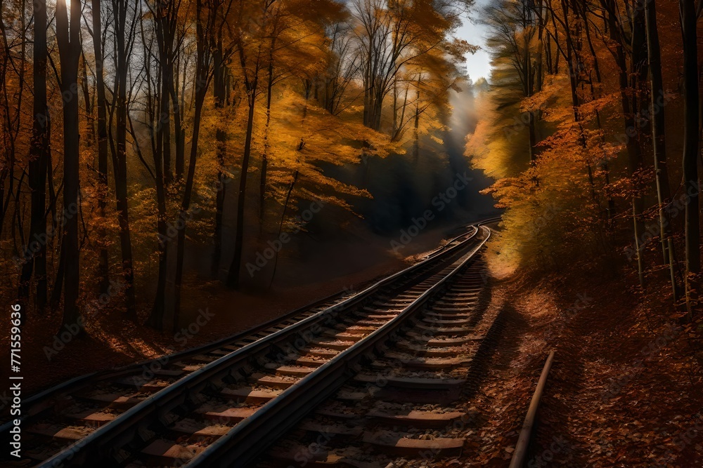 Fototapeta premium railway in the morning