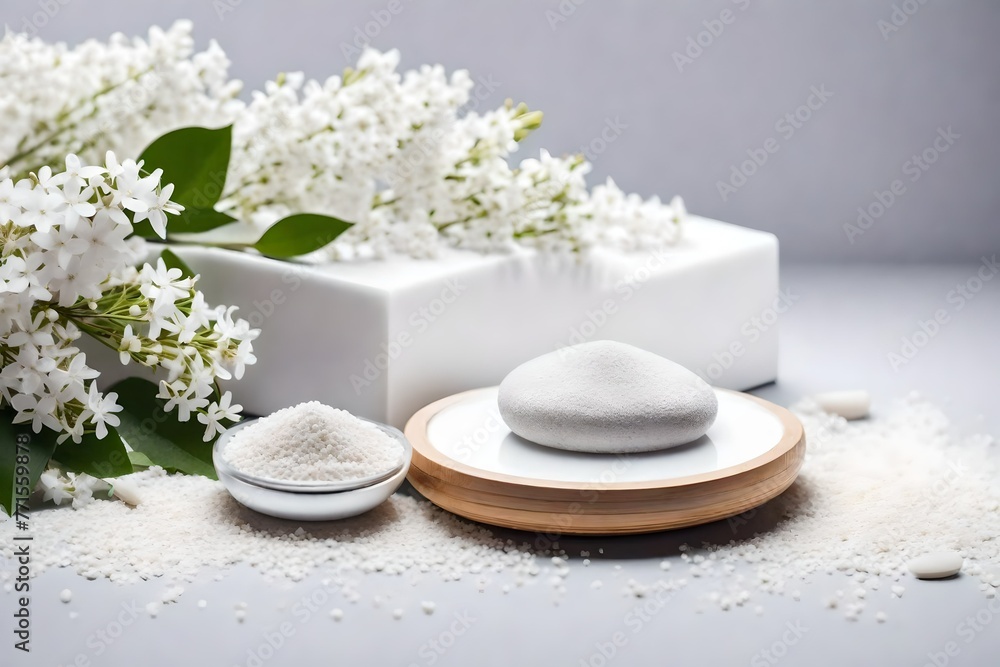 spa still life with soap and flowers spa still life with soap and flowers