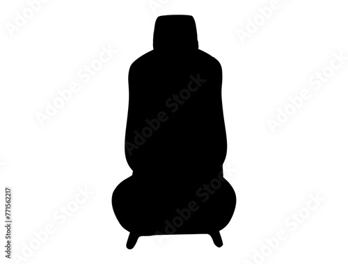 Car seat silhouette vector art white background