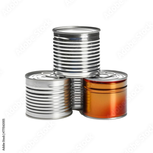 canned Food with Clipping Path on white background