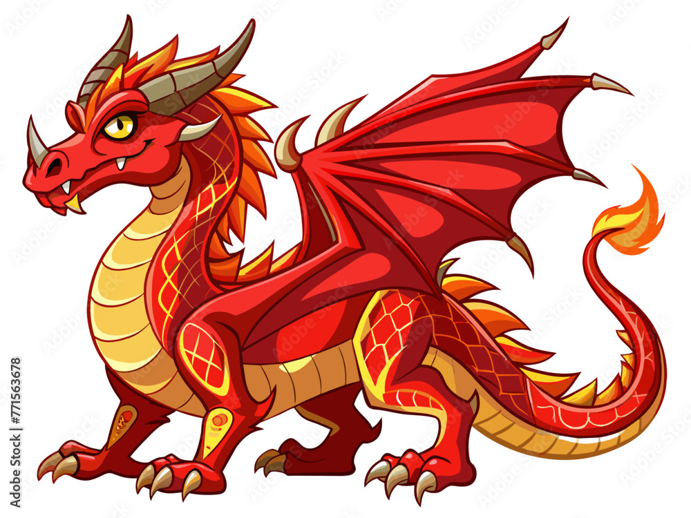 Highly detailed vector of a red dragon. Highly detailed vector of a red dragon.