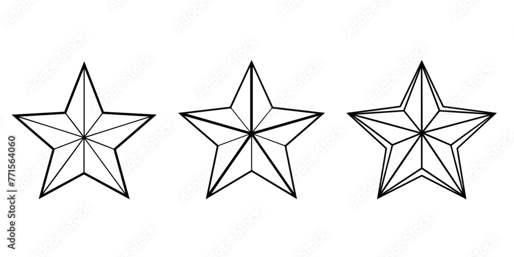 Fototapeta premium Star vector icons. Set of star symbols isolated.