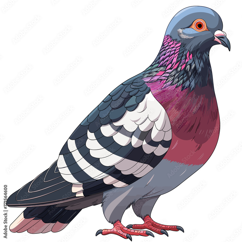 Fototapeta premium Pigeon Cartoon Icon, Isolated Transparent Background Images