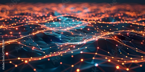 Visual Representation of Data Flowing Through Interconnected Servers and Websites in a Digital Network. Concept Data Flow Visualization, Interconnected Servers, Digital Network, Information Transfer