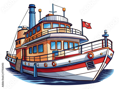 Highly detailed vector of a boat. © KHF