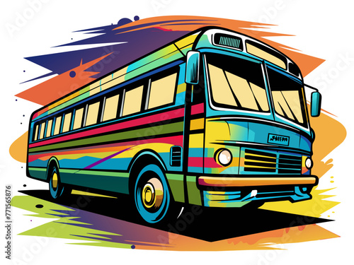 Highly detailed vector of a bus.