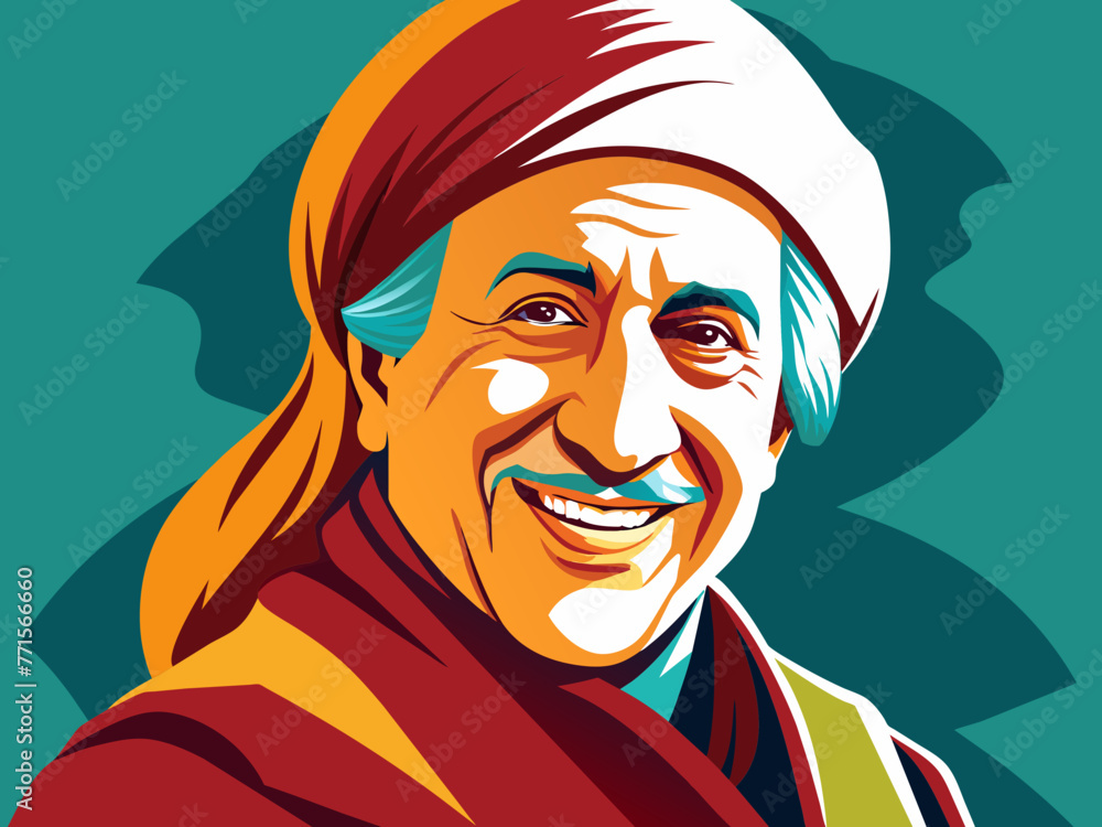 Minimalist style of a wise man smiling. Close up art illustration. Minimalist style of a wise man smiling. Close up art illustration.