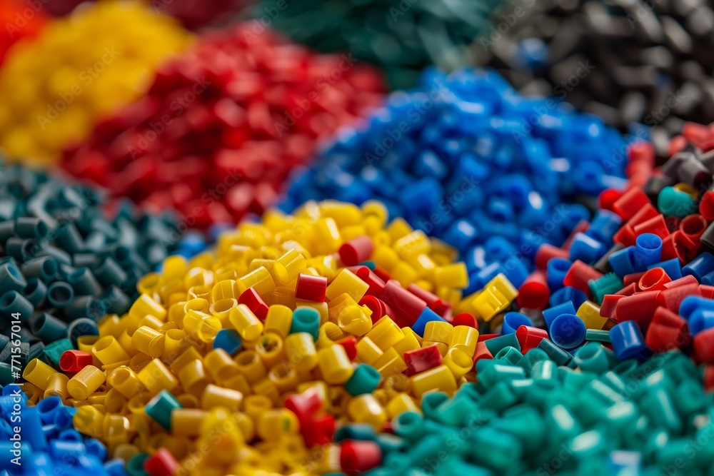 pile of colorful plastic at a recycling plant pile of colorful plastic at a recycling plant