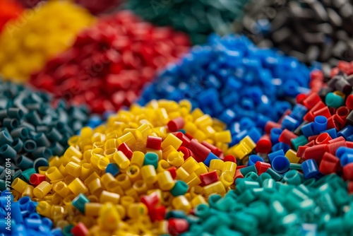 pile of colorful plastic at a recycling plant
