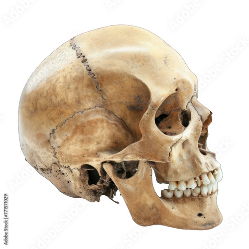 Male skull isolated on white © Amna