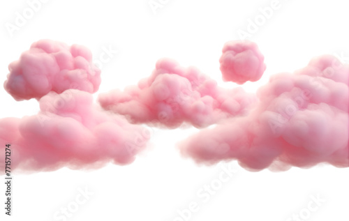 Pink clouds on transparent background