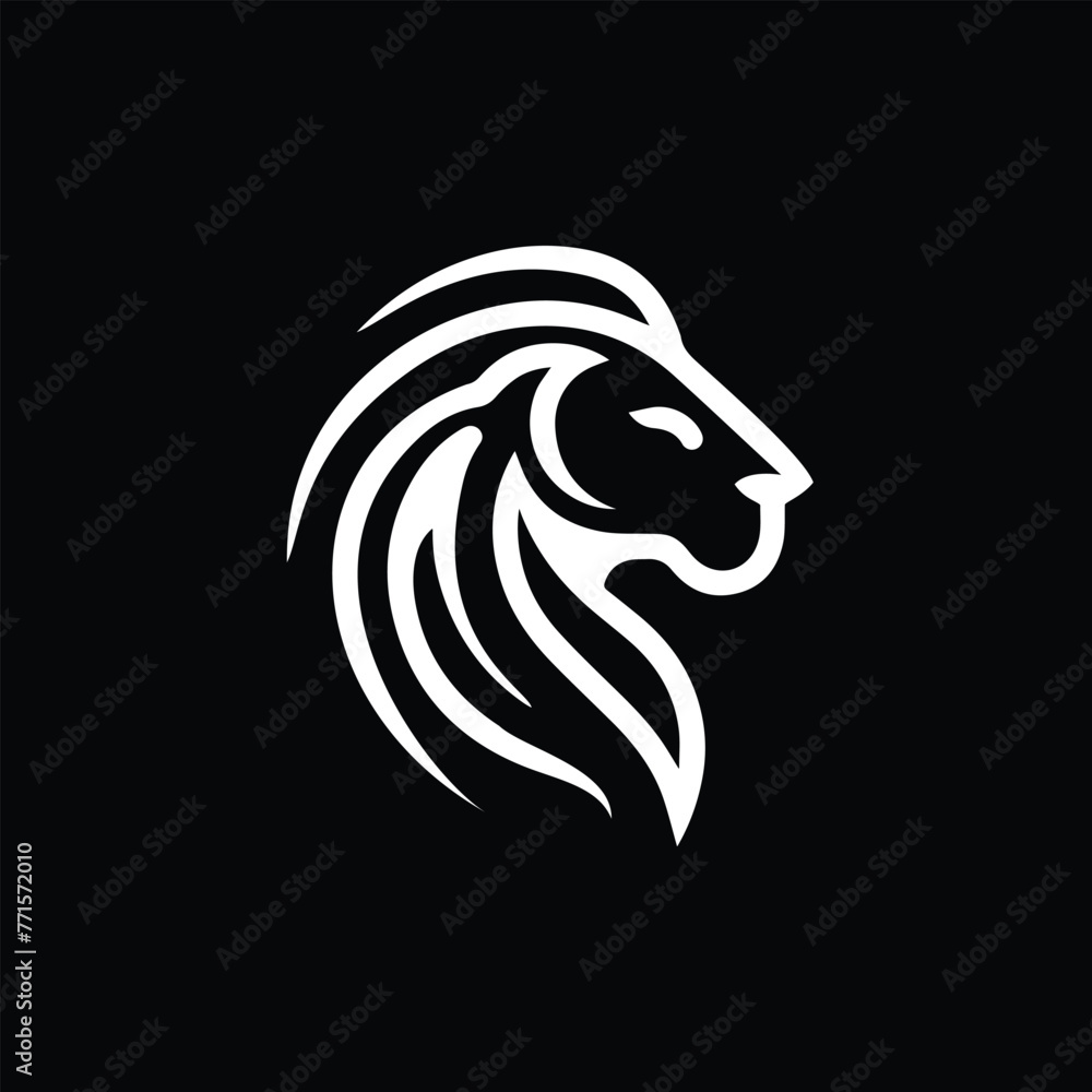 Lion mascot simple vector logo design - 023 Lion mascot simple vector logo design - 023