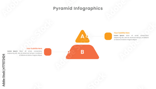 Pyramid vector infographic with 2 levels