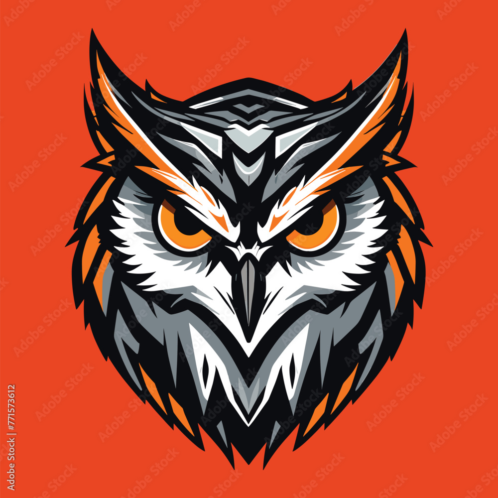 sharp eye owl head vector editable