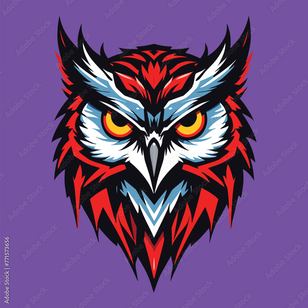 owl head vector art illustration