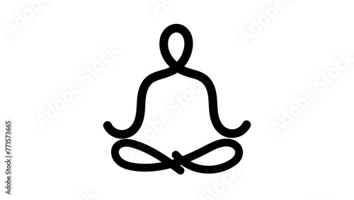 Yoga Lotus position , black isolated silhouette