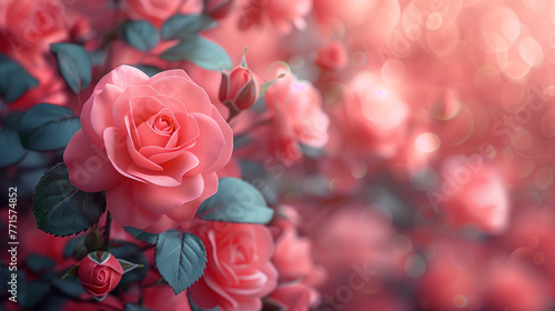 Pink roses  romance  summer  pink color  freshness