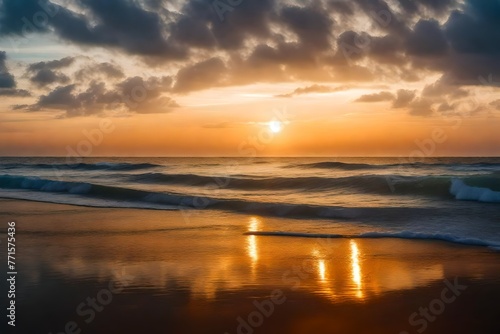 the sun rising over the horizon of the sea.