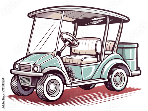 Highly detailed vector of a golf car. © KHF