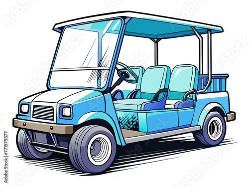Highly detailed vector of a golf car.