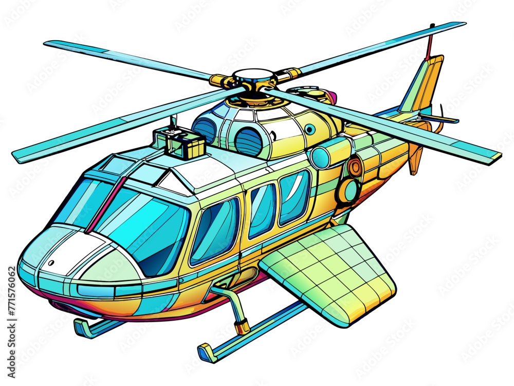 Highly detailed vector of a helicopter.