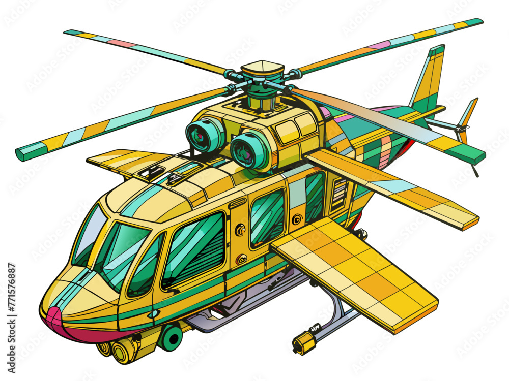 Highly detailed vector of a helicopter. Highly detailed vector of a helicopter.