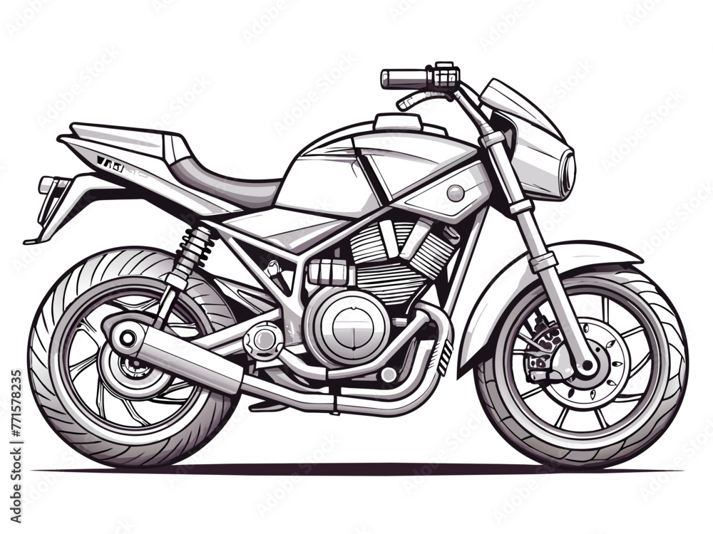 Highly detailed vector of a motorbike.