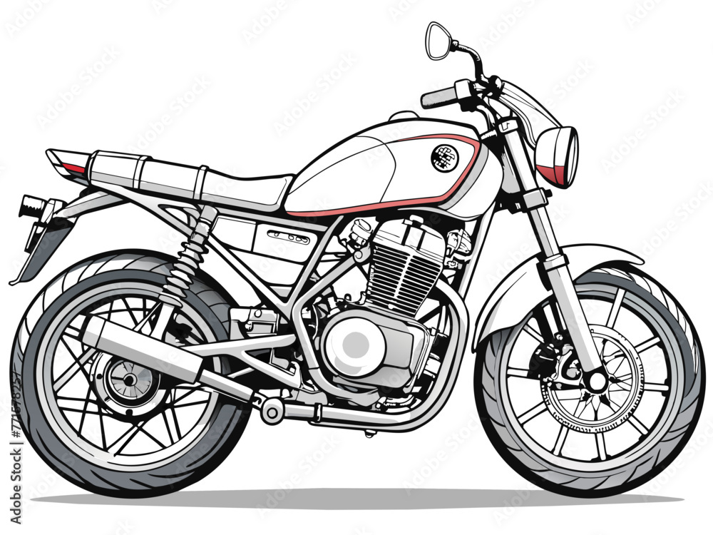 Highly detailed vector of a motorbike. Highly detailed vector of a motorbike.