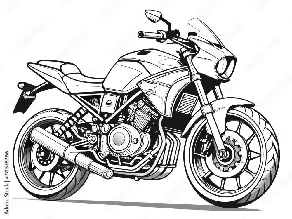Naklejka premium Highly detailed vector of a motorbike.