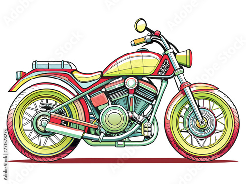 Highly detailed vector of a motorbike.